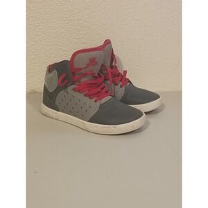 Supra Kids Atom High Top Skate Shoes Grey Red S91019K Size 2Y